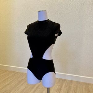 Natalie Dancewear Black Cut-Out Bodysuit